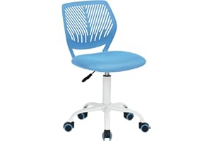 FurnitureR Bunte Schreibtischstuhl, Modernes verstellbares Design Computer Sitz, Swivel Armless Stuhl, Kinderzimmer, Home Office Task Chair, Blau M