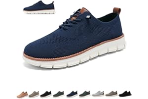 OVERHIL1S Zapatos Wearbreeze for hombre, zapatos urbanos ultra cómodos for hombre, zapatos Oxford de malla transpirable, zapatillas de vestir informales, zapatos de negocios ligeros for caminar(Blau,44 EU)