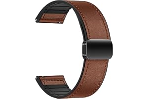 ACM Watch Strap 22mm compatible with Fossil Q Grant Hybrid Smartwatch | Leather Magnetic Silicone Belt Luxury Band