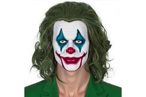 Linfairy Peluca corta de payaso verde para Halloween cosplay peluca rizada