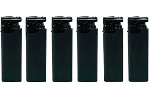 6er Set Feuerzeuge nachfüllbar – Sturmfeuerzeug Jetflamme, Feuerzeug Jetflame, Jetflamme Feuerzeug, Sturmfeuerzeug Gas | VZL Premium Qualität (schwarz)