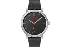 HUGO Analogue Quartz Watch for Men with Black Leather Strap - 1530115