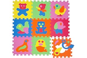 LittleTom Soft Baby Play Mat Children Foam Puzzle 9 Large Floor Tiles Animals