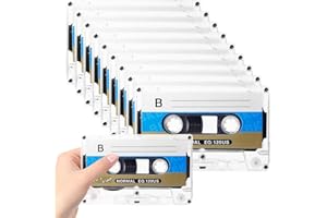 BORDEAG Cassette audio vuote, 10 cassette audio a basso rumore, 90 minuti, cassetta musicale a basso rumore, audio cassette empty cassette, cassette musicali vuote per lezioni, seminari, registrazioni