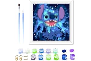 Gsnoniwi Malen Nach Zahlen für Kinder und Erwachsene Gemälde DIY Handbemalte Kits mit 2 Pinsel und Rahmen, 20 X 20cm, Malen Nach Zahlen Junior für Wohndekoration und Geschenke