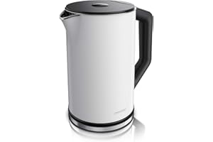 Arendo – Hervidor de Agua Eléctrico de 1,5 litros - Acero Inoxidable - con ajuste de Temperatura de 40°C a 100°C en incrementos de 5 ° - Modelo Elegant - Diseño de doble pared - Libre de BPA