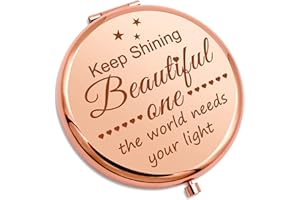 GEVODY Inspirational Gift For Women Girl Travel Compact Mirror Encouragement Gift For Daughter Granddaughter Sister Wife Girlfriend Friendship Birthday Gift Personal Makeup Mirror Wedding Graduation Gift