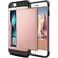 Coolden for iPhone SE 2022 Case iPhone 7 Case iPhone SE 2020 Case Wallet Shockproof Case Hard Back Soft Bumper Protective Phone Case Card Holder Case Cover for iPhone 7/8/SE 2020/SE 2022-Rose Gold