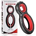 6 in 1 Multi Opener, Bottle Openers, Can Beer Opener, Stainless Steel Jar Gripper Openers, Twist Off Lid Kitchen Tool for Children, Seniors, Elderly and Weak Hands