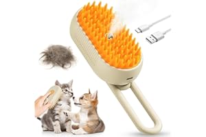 RUNADI Spazzola a Vapore per Gatti, 3 in 1 Soluzione Di Cura Elettrica Autopulente, Pettine per La Rimozione Dei Peli per Cani e Gatti Massaggiatore in Silicone