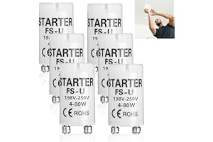 Rumgug 6 Piezas Cebadores Fluorescentes Universales 4-80W 198V-250V, Compatibles con Tubos Fluorescentes y LED, Solución Eficiente para Iluminación Interior, para Lámparas de Neón (Set B)