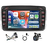 Radio para Mercedes Benz Clase A/G/C/CLK/SLK Class Viano Vito Vaneo W209 W203 W170 - Estéreo táctil Android 2G+32G, Apple Car