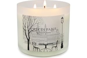 YINUO LIGHT Candela Profumata 3 Stoppini Candela in Giara Grande 14 oz Cera di Soia con Oli Essenziali Caffè e Latte per Profumo per la Casa Set Regalo per Donna Fino a 75 ore Candela per Aromaterapia