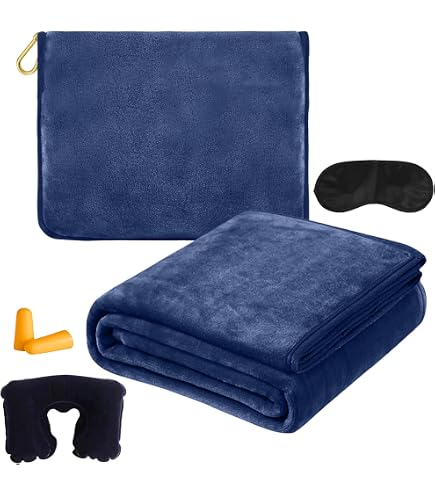 Reisedecke & Kissen 2 In 1 – Ultraleicht & Warm Für Flugzeug, Auto, Camping