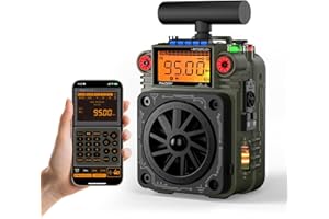 Raddy RF750 Plus AM FM SW Kurzwellenradio, tragbares Miniradio mit APP-Steuerung, 297 voreingestellte Sender, austauschbare Akku, T-Typ-Antenne, SOS-Alarm für Camping, Notfälle