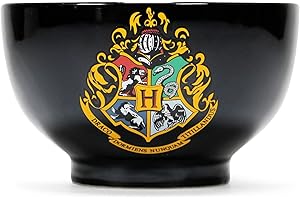 HALF MOON BAY Harry Potter Müslischale Hogwarts Logo schwarz, Bedruckt, 100 % Keramik, in Geschenkverpackung.