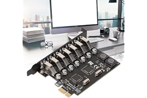 CCYLEZ Scheda PCIE a USB 3.0 7 Porte, Scheda Adattatore USB 3.0 a velocità di Trasmissione Rapida 5 Gbps Compatibile con USB 2.0 e 1.1, Scheda di Espansione Modulo USB 5V