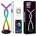 OurLeeme RGB Table Lamp Dimmable Night Light with Bluetooth Speaker Dynamic Lighting Bedside Desk Nightstand Light Smart App and Remote Control Atmosphere Lamp for Bedroom Game Room Creative Deco