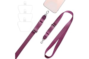 mylovetime Handykette, Handy Schlüsselband einstellbar Halsband mit 3X Selbstklebende Einlagen kompatibel mit den meisten Smartphones Lila