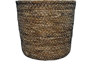 SMPLY. Macetero Semirígido Redondo Cesta Mimbre Ideal para Macetas o Tiestos Válida para Interiores o Terrazas Cubremacetas De Yute Natural (Cox, 18 x 18)