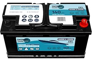 ENERGYTANK Energy Tank Batteria per barca 12 V Gel 140 Ah - Batteria 12 V efficace - Batteria gel 140 Ah - Batteria per barca 12 V - Batteria marina 12 V - Batteria a lunga durata - Batteria per motore