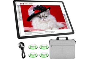 TSOCOS A3 Tracing Light Box with Carry Bag, 6000Lux High-Brightness Diamond Art Light Board with Side Buttons & 6 Levels of Brightness, 3 Colors Light pad Lightbox for Drawing, Diamond Painting