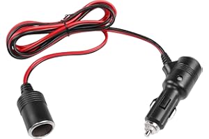 RIIEYOCA 6.5ft encendedor de cigarrillos enchufe de alimentación para vehículos de 12v 24v, macho y hembra encendedor de cigarrillos cable de extensión con fusible de 15A (2m)