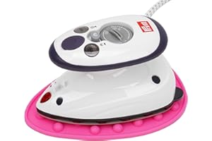 ‎SEMPLIX Prym Mini Dampf Bügeleisen Mit SEMPLIX Silikon Ablage Im Set (Pinky), Kleines Leichtes Für Reise und Zuhause