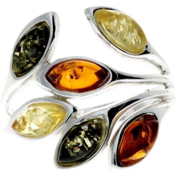 Ring | Sterling zilver & barnsteen | maat 16,75 - Of Ais