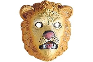 NET TOYS Masque Enfant Lion Masque d'enfant Chat Sauvage Masque d'animal Masque de Lion Jungle Plastique Dur Masque de Carnaval félin Masque de Carnaval Lion Chat Accessoire déguisement Zoo
