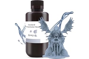 ELEGOO Resina Rápida Estándar,3D Resina de Fotopolímero de Resina de Curado UV con Alta Precisión y Curado Rápido Para Impresora LCD 3D Gris 500G