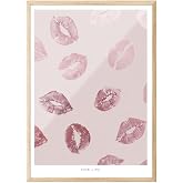 Postifull Glossy Lips &Ccedil;er&ccedil;eveli Tablo, Ahşap &Ccedil;er&ccedil;eve Ve Poster, Dikey Duvar Tablosu Comfort Serisi No:108382;30 X 40 Ahşap &Ccedil;e