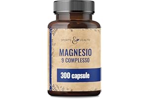 CDF SPORTS & HEALTH SOLUTIONS Magnesio Complex Alta Dosi 400mg - [300x Capsule - 9 Composti ] – Magnesio Alta Dosi Capsule – Completo Vitamina B –, Bisglicinato
