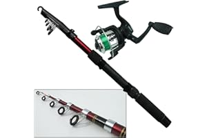 HUNTER PRO BEGINNERS CHILDRENS FISHING ROD & REEL SET KIT WITH LINE. TRAVEL FISHING SET