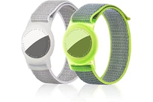 Dingfeiyu 2 Pack Braccialetto per bambini compatibile con AirTag Anti-smarrimento e Anti-graffio per bambini, ragazze, ragazzi, adolescenti, anziani (giallo + grigio)