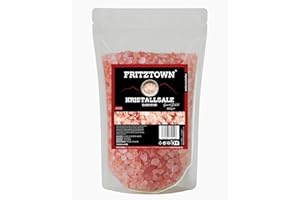 ‎FRITZTOWN FRITZTOWN Rosa Kristallsalz bekannt als Himalaya Salz | Dark Pink | grob für Salzmühle | 900g | wiederverschließbar | original aus Punjab Pakistan