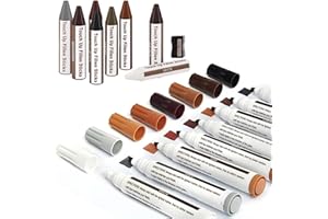 SEISSO 17 pcs Feutre Retouche Bois Stylo de Retouche pour Meuble Kit Parquet Kit Reparation Parquet Kit Reparation Parquet Stratifié
