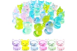 Zamety Mini Harz Figuren 30 Stück, Mini Tiere Leuchtende, Sechs Farben Mini Figuren Tiere, Glühen in der Nacht Minifiguren für DIY Dekoration von Miniatur-Landschaftsgärten, Heimdekorationen