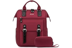 LOVEVOOK Plecak damski, wodoszczelny, plecak na laptopa o przekątnej, duży plecak szkolny z przyłączem USB do ładowania, do szkoły, pracy, na uczelnię, dla nauczycieli, biznesu, biura, czarny