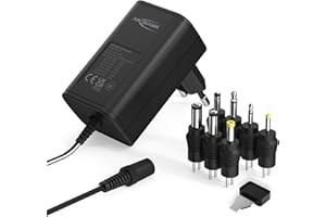 ANSMANN APS 300 Universal Stecker Netzteil 12V inkl. 7 verschiedende Adapter Stecker - Netzstecker bis max. 600mA - zur Stromversorgung vieler Elektrokleingeräte von 3-12 Volt regelbar