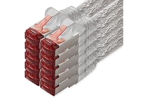 1CONN Cat6 Netzwerkkabel 10 X 0,25m transparent Ethernetkabel Lankabel Cat6 Lan Netzwerk Kabel Sftp Pimf Patchkabel 1000 Mbit s