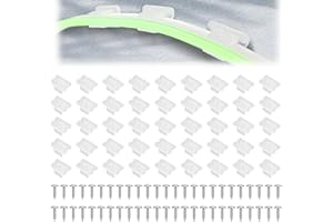 AYHYHLJZJ 50 piezas clip de fijación cinta LED 50 tornillos para diadema LED neón 5-6 mm, PP resistente y translúcido clips de montaje, soportes de tira LED de neón impermeables para el hogar oficina fiesta