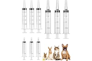 TOZBLEU 9 pcs Jeringuillas de Plástico,comedero para mascotas,Jeringas de laboratorio,Jeringa de Jardín, Ideal para Laboratorios Científicos,Medición, Riego,Relleno, Filtración, Múltiples Usos