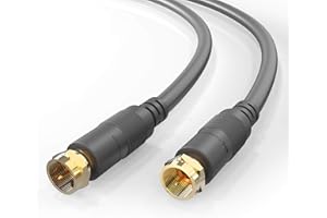 conecto HQ SAT, kabel antenowy, kabel połączeniowy - do DVB-S/S2-4K UHD 1080p Full HD HDTV 3D - (kabel koncentryczny, wtyczka F - wtyczka F, podwójne ekranowanie, pozłacane wtyczki), czarny, 1 m