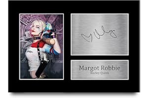 HWC Trading A4 Margot Robbie Suicide Squad Harley Quinn Cadeaux Imprimé Signé Autographe Photo pour les fans de cinéma - A4