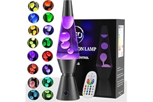 ‎FOOING FOOING Lavalampe mit 17 Farbwechsel, Lavalampen für Erwachsene,14,5“ Lavalampe mit Fernbedienung, Retro Lampe für Kinder, Stimmungslampe für Stressbekämpfung-Schwarz