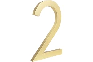 HASWARE Numero civico galleggiante 6 pollici (15 cm) Elegante porta numeri targa alfabeto Numeri indirizzo di casa (2, Oro)