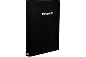 ARPAN Set of 2 Black Memo Slip-In Photo Albums for 300 Photos 6x4 – Premium 300 Photo Album with Writing Space, CD/DVD Pocket & Index – First Day Cover Style – Perfect Photo Album 300 Photos 6x4