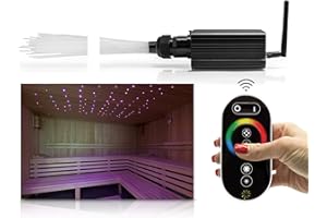 LED UNIVERSUM LWL-RGBW-Sternenhimmelset mit Funkfernbedienung und Netzteil mit 150 Lichtpunkten, 16W Lichtgenerator für Decken aller Art für Sauna und Pool