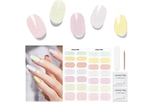 DUKASOU Półutwardzane żelowe paski do paznokci – 28 sztuk folii do paznokci, utwardzana UV, folia do paznokci, samoprzylepna naklejka na paznokcie w jakości salonowej, trwałe paski lakieru do paznokci dla